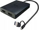 i-tec USB-A / USB-C Docking Station με HDMI 4K και σύνδεση 2 Οθονών Μαύρο (CADUAL4KHDMI)