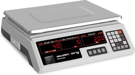 Kontrollwaage 330x240mm Netzteil + Batterie 40kg 2g Weiß