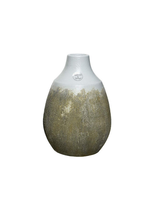 Kaemingk Keramikvase 28cm Weiß Beige