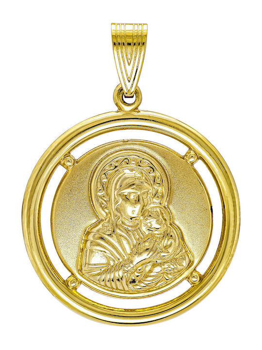 Kiriakos Gofas Pendant Kids Talisman Double Sided made of Gold 14K PA735