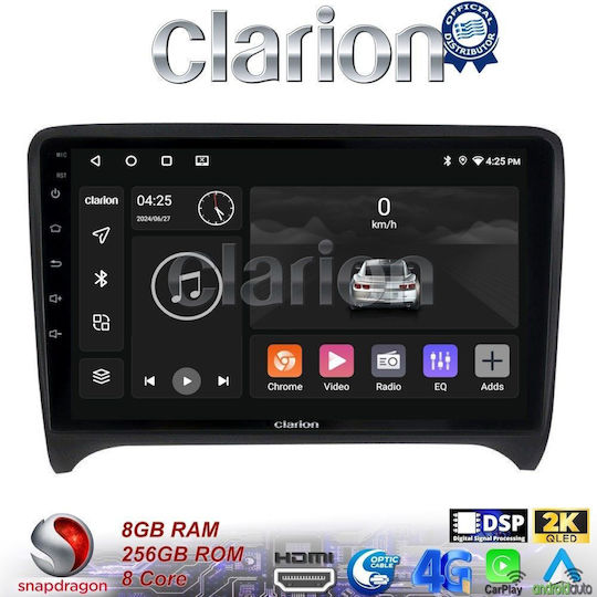 Clarion Ηχοσύστημα Αυτοκινήτου για Audi TT 2007 > 2014 (Bluetooth/USB/WiFi/GPS/Apple-Carplay/Android-Auto) με Οθόνη Αφής 9"