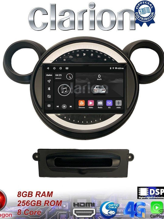 Clarion Car Audio System for Mini Clubman / Countryman / Paceman / Cooper 2009-2015 (Bluetooth/USB/WiFi/GPS/Apple-Carplay/Android-Auto) with Touch Screen 9"