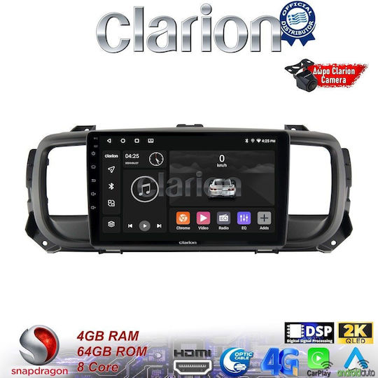 Clarion Ηχοσύστημα Αυτοκινήτου για Peugeot Expert Opel Vivaro Fiat Scudo Toyota Proace Citroen SpaceTourer / Jumpy 2022 (Bluetooth/USB/WiFi/GPS/Apple-Carplay/Android-Auto) με Οθόνη Αφής 9"