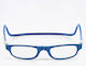Reading Glasses +3.50 with Magnet in Blue color AG-A008