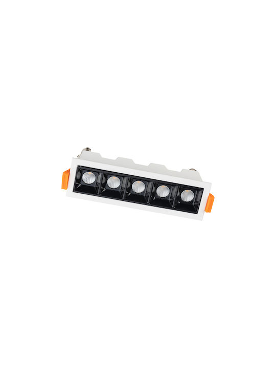 Nowodvorski Rectangle Recessed Spot with Integrated LED and Warm White Light Black 13.9x3.7cm. 1pcs
