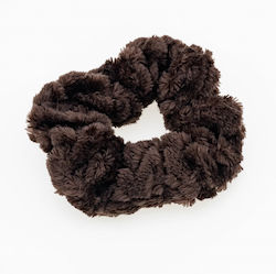 Fabric Furry Scrunchie 6 Colors - Brown