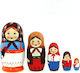 Set of 5 Old Russian Style Pyrography Matryoshka Dolls 10.5 cm Azhna Ms0502abw-01