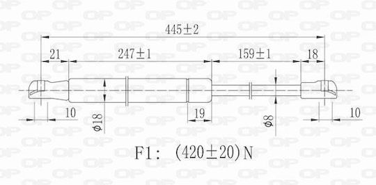 Open Parts Αμορτισέρ Πορτ Μπαγκάζ για Citroen C3