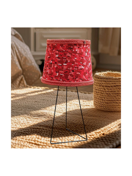 Oxygen Little Table Lamp for Socket E27 with Red Shade and Base