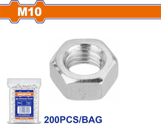 Wadfow Παξιμάδι για Βίδα M10mm 200τμχ DIN 934