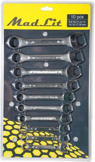 Set Flat Ring Wrenches 8-19mm 10 Elements