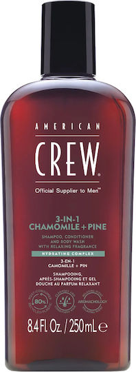 American Crew 3-in-1 Chamomile + Pine Shampoo Conditioner Body Wash 250ml