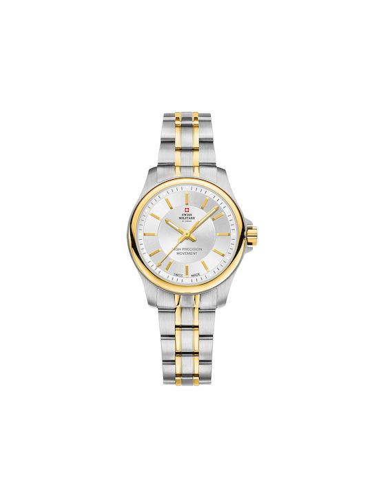 Swiss Military by Chrono Γυναικείο Ρολόι 28mm Χρονογράφος Μπαταρίας με Χρυσό Μεταλλικό Μπρασελέ