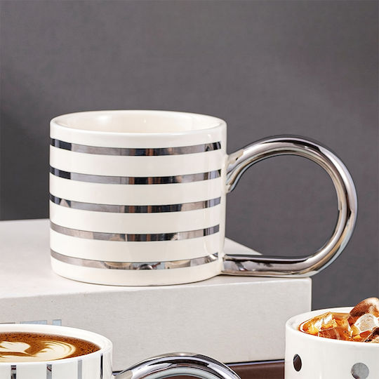 Etoile Silver Lines Mug Ceramic Silver 380ml