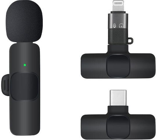 K8 Seturi Wireless Microfon Πέτου, Clip On Jurnalistic