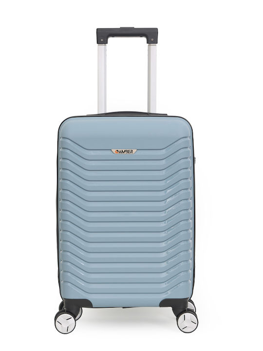 Amber Cabin Travel Suitcase Hard Blue with 4 Wheels Height 55cm AM1008/50-CIEL