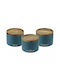 Husla Set of 3 Coffee Tea Sugar Storage Boxes with Lid Stainless Steel Grey 9x13cm 3 Pieces