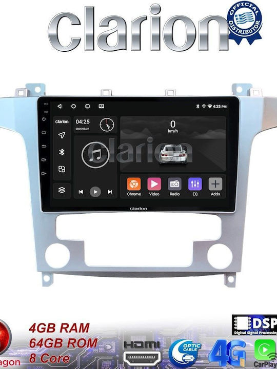 Clarion Car Audio System for Ford S-Max 2006 > 2014 (Bluetooth/USB/WiFi/GPS/Apple-Carplay/Android-Auto) with Touch Screen 9"