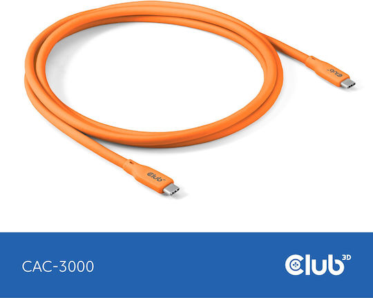 Club3D USB 2.0 Cable USB-C male - USB-C 240W PD Πορτοκαλί 2m