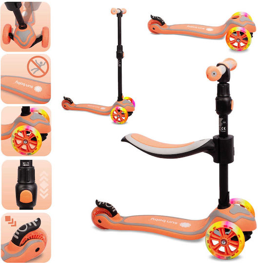 Sun Baby Kinderroller Flash 3-Rad mit Sitz für 3+ Jahre Pfirsich