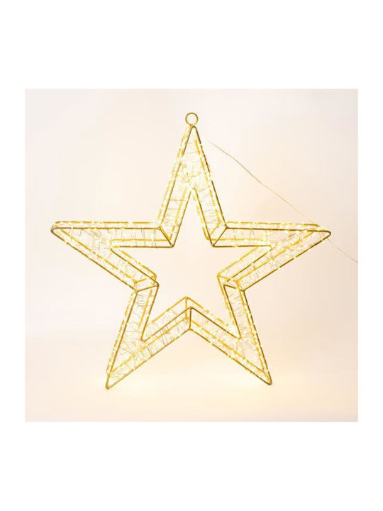 Stea Iluminată 50cm 1200 Led 31v Transformator Timer Cadru Metalic Bronz Sârmă de Cupru Bronz Led Cald 5m Prelungitor Ip44