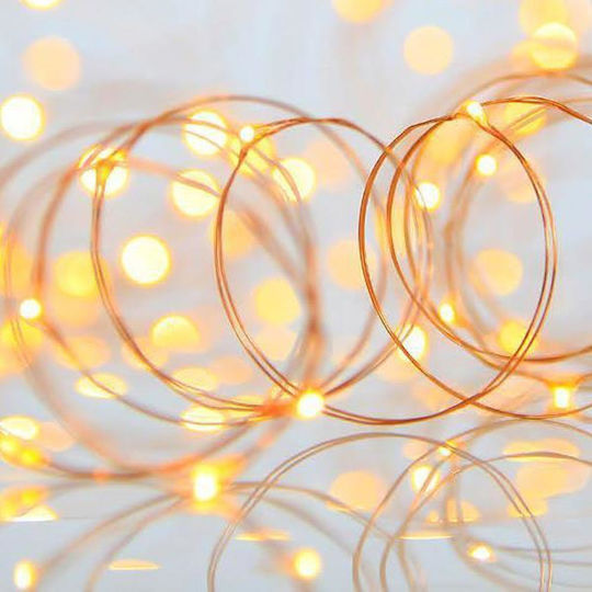 100 LED Лампички 5 м Топло Бели На Лента