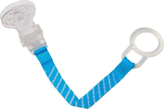 Dr. Brown's Pacifier Ribbon Made of Fabric Striped Light Blue Blue