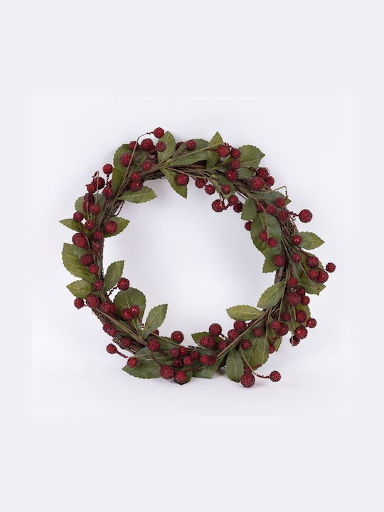 Wreath with Small Red Berries 50cm