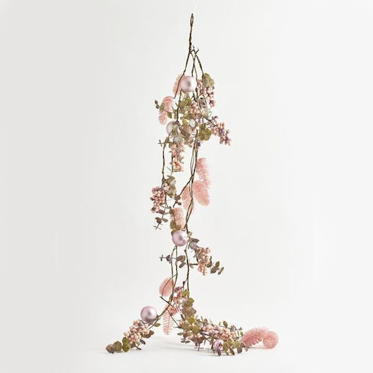 Zweig mit rosa Tannenzapfen 110cm