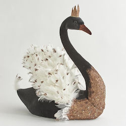 Velvet Black Swan with Copper Glitter 59cm