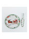 Christmas Scene Platter with Spatula 27cm