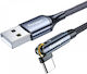Essager Braided Cablu USB la Lightning / Type-C / micro USB cu mai multe porturi 3A Gri 1m (253A22)
