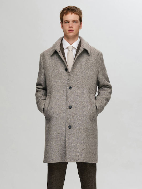 Selected Men's Coat Beige