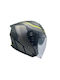 Faseed 620 Black Matte - Fluo Yellow Motorcycle Helmet Jet ECE 22.06 with Sun Visor