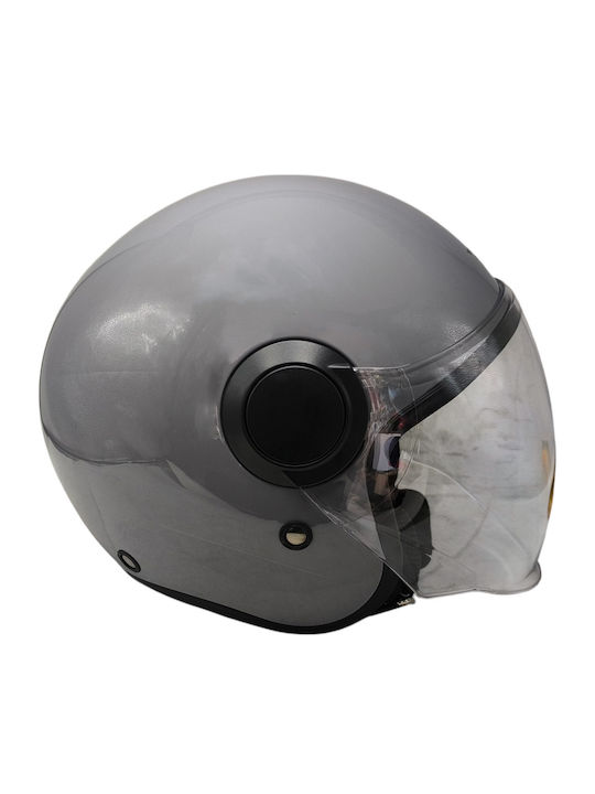 Faseed 611 Cement Gri Casca Moto Jet ECE 22.06