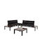 Outdoor Living Room Set Dex 3 Pieces Anthracite with Pillows