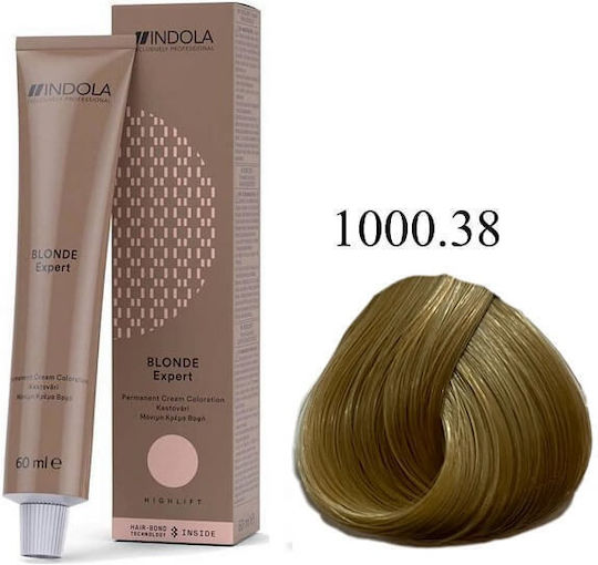 Indola Hair Dye 1000.38 Blonde Gold Chocolate Permanent Dye 60ml