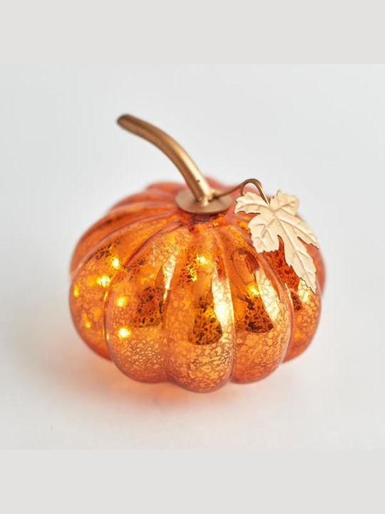 Glass Illuminated Copper Pumpkin 12cm