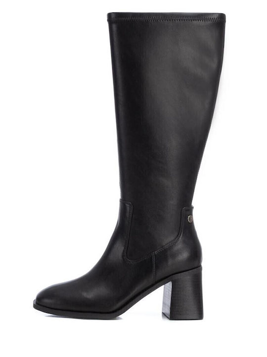 Damenstiefel mit mittlerem Absatz Schwarz