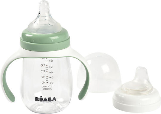 Beaba Cana de antrenament pentru bebeluși Silicon cu mânere Verde pentru 4m+m+ 210ml