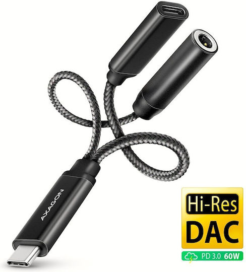 Axagon Konverter USB-C männlich zu USB-C / 3.5mm weiblich 1Stück