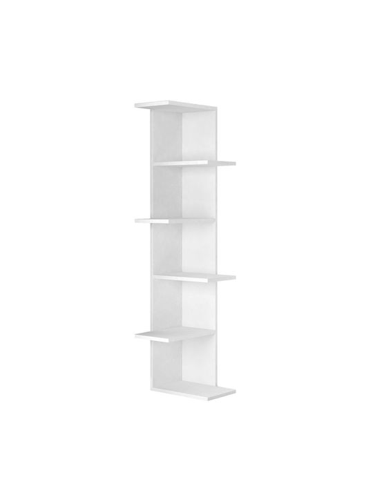 Corner Bookcase 37x24x141cm White Wood