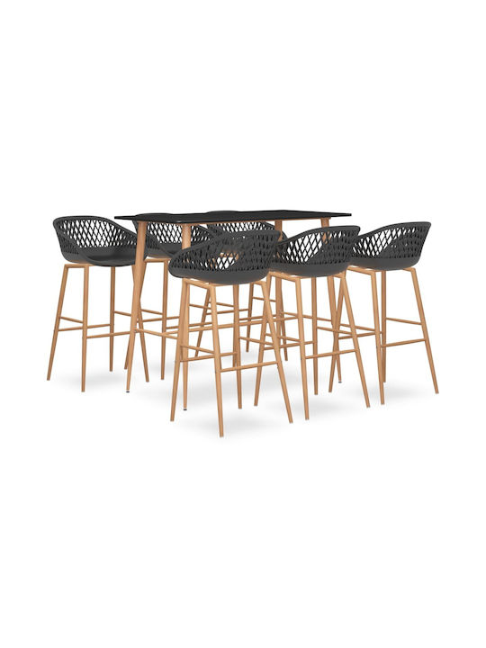 Set Bar Exterior 7 Piese Negru