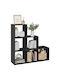 Bookcase Black Velvet-Black Metal 99x29x99cm