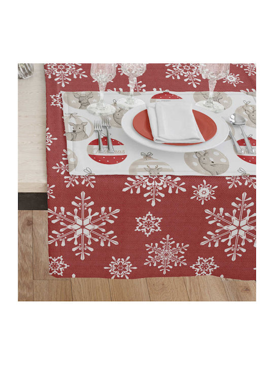 Christmas Tablecloth Snowflake Red 140 X 180 Cm