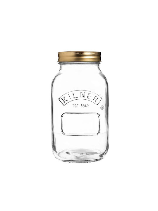 KIlner Βάζο Γενικής Χρήσης με Καπάκι Γυάλινο Διάφανο 1000ml