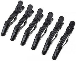 Strong Gator 9cm 6 Pcs Black Hair Clips Sibel