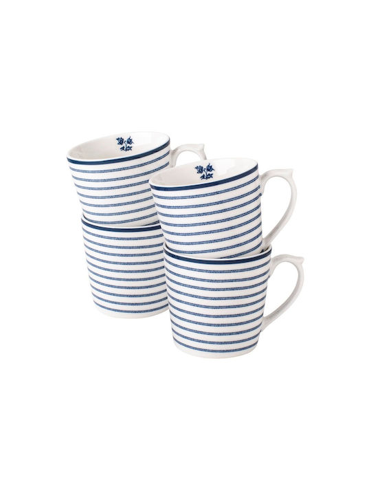 Laura Ashley Becher aus Porzellan Blau 320ml 4Stück