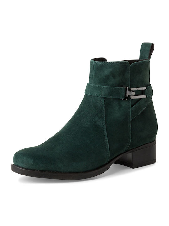 Leder Stiefeletten Damen Grün