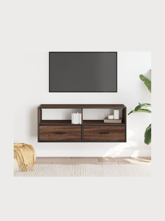 TV-Ständer aus Metall & Holz Braune Eiche M100x...